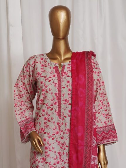 kkhan SM-12 3 Piece Printed Stitched Suit