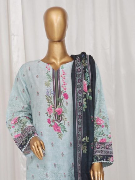 kkhan SM-02 3 Piece Printed Stitched Suit