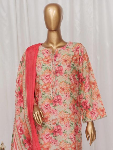 kkhan SM-50  3 Piece Printed Stitched Suit