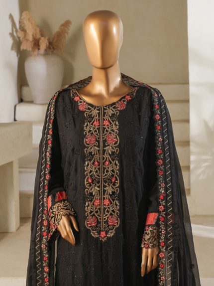 kkhan SM-428  Luxury Chiffon & Organza 3 Piece Collection
